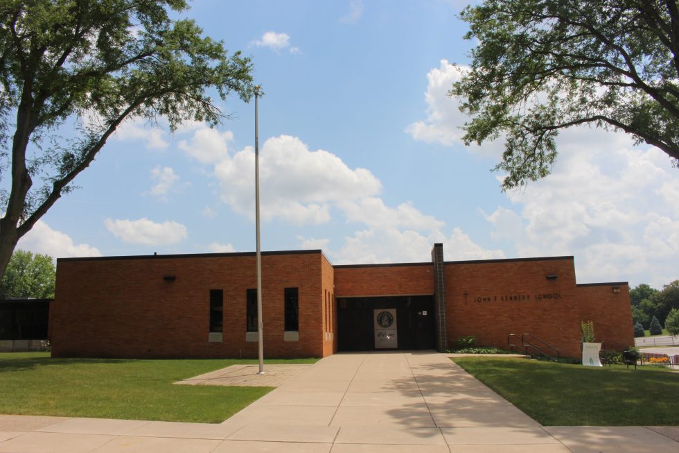 John F. Kennedy Catholic School building.