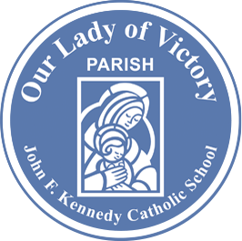 Our lady of victory parish logo.